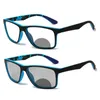 Okulary przeciwsłoneczne Outdoor Transition Pochromic Square Frame Dwuogniskowe okulary do czytania dla mężczyzn Kobiety Czytniki sportowe UV400 FML