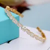 2021 Choucong Bracelet de mariage Banges de luxe Bijoux de luxe 18K Blanc Fill t princesse coupe Topaz cz Diamond Party Open Ajustable Braclet Femmes Bangles Fashion Cadeau