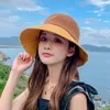 Summer Straw Hat Woman Fashion Travel Panama Trend Trend Bucket Hat Lady Sunshade Oddychające czapki słoneczne