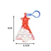 감각 장난감 압축 해제 장난감 푸시 팝 스 팝 스키 크리스마스 시리즈 어린이 거품 음악 키 체인 산타 클로스 진저 브레드 맨 트리 나비