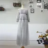 YOSIMI Summer Maxi Elegant Voile Long Women Dress For Travel Tunic Fairy Party es Court Style Ankle-Length GRAY 210604