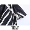 TRAF femmes Chic mode imprimé drapé asymétrie Mini jupe Vintage taille haute côté fermeture éclair femme jupes Mujer 210415