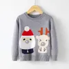 Kids Christmas Costume Boy Girl Autumn Winter Knitted Sweaters Long Sleeve Cartoon Snowman Santa Sweater Baby Warm Clothing Y1024