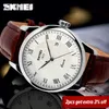 SKMEI Business Mens Horloges Topmerk Luxe Lederen Band Horloge Heren 3bar Waterdichte Quartz Horloges Relogio Masculino 9058 Q0524