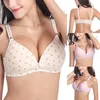 Maternity Underwear Print Nursing Bra Breastfeeding Bra Front Opening Buckle Wire Free YH-17 Y0925