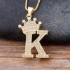 Neues Design 26 Buchstaben AZ Zirkon Krone Initial Alphabet Anhänger Halskette Hübscher Punk HipHop Stil Halsband Kette Schmuck Geschenk8045454