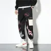 Hip hop modebyxor japanska streetwear byxor grafisk hög gata sweatpants män våren långa svarta byxor stilig kläder 210406