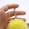 Party Favor Lapin Boule De Fourrure En Peluche Floue Chaîne Porte-clés De Voiture Sac Porte-clés Porte-clés Pendentif Bijoux Cadeau FHL285-ZWL708