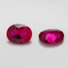 50PCS 3x5~13x18mm Oval Shape Loose Corundum Red Color AAAAA Synthetic stone For Jewelry DIY Gems Stone 5#
