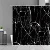 Black Marble White Stripe Printing Shower Curtain Modern Simplicity Home Bathroom Decor Cloth Waterproof Bath Curtains Screen 210913