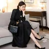 Fashion Winter Elegant OL Winter Korean Version Woolen Short Coat Skirt Suit Big Swing Casual Evening Party 2 piece Set 211119