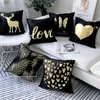 black and gold cushion covers