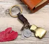 Party Favor Trendy Vintage Punk Boxing Gloves Keychain Mens Car Key Chain Holder Leather Metal Key Ring Present smycken Tillbehör