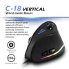 Wired Gaming Mouse Vertical Mouse Optical Mice 11 Buttons 10000DPI RGB Light Belt for Mac PC Computer Laptop