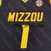 2020 Ny Missouri Tigers College Basketball Jersey NCAA 1 Xavier Pinson Svart All Sömnad och Broderi Män Ungdomsstorlek