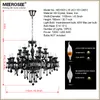 Luxus-Kronleuchter-Beleuchtung Europa, große schwarze Glas-Pendelleuchte, hochwertige K9-Kristalllüsterlampe mit 18 Armen, MD1003, Durchmesser 43 Zoll
