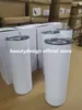 米国在庫20オンスの昇華ウォーターボトルストローステンレス鋼タンブラー2日間の配達用ダブル絶縁カップマグカップ