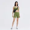 L106 Solid Color Fine Double Strap Uneck Sports Bra Fitness Outfit känns Butterysoft Yoga Vest borttagbara koppar Underkläder Sexig FEM2576223