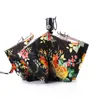 Ladies Fashion parasol Fully Automatic Compact Anti-UV printed flower Rain Sunshine Windproof Umbrellas Big Strong Women 210721