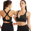 Yoga Outfit 2021 Drahtloser unterstützender Sport-BH für Frauen Frontreißverschluss-Design Kreuzrückenweste Trainingskleidung NOV99