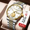 Wristwatches JSDUN Luxury Automatic Mens Watch Vintage Mechanical Top 18K Gold Diamond Waterproof Business WristWatch