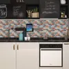 Art3D 30x30cm 3D muurstickers zelfklevende schil en stick backsplash tegel faux stenen mozaïek voor keuken badkamer, wallpapers (10-stuks)