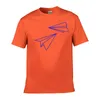 Men's T-Shirts 2022 Summer T-shirt Fun Paper Airplane Printing Pattern Casual Cotton Short-sleeved Simple Fashion
