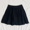 Mini Mini Mulher Sólida Primavera Outono Saias Plissadas Estilo Japão Elástico Cintura Alta Mujer Faldas 19658 210415