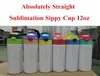 12oz Sublimation Straight Sippy Cup Children Water Bottle 350ml Blank white Portable Stainless Steel vacuum insulated Drinking tumbler for kids 6 colors R11