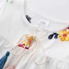 2021 primavera autunno nuovo arrivo 2-12T bambini abbigliamento per bambini blu colore bianco top lunghi neonate nappe camicette larghe camicia 210331