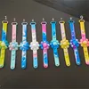 Push zijn polsbandjes Pops Polsband Fidget Decompressie Speelgoed Tie Dye Bubble Luminous Armbanden Bubbels Popper Bangle Fingertip Sensory Toy Polsbandjes G9194YU