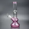 10 "Hookah Glass Bong 6 Arm Tree Perc Bongs Hat PercolatorシャワーヘッドウォーターパイプリサイクルーアイスアッシュキャッチャーストレートチューブオイルDABリグ喫煙シーシャ