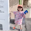 Été bébé filles robes coton coloré ballon à air impression tee robe 1-6 ans enfants à manches courtes décontracté longs hauts 20220219 H1