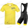 Ensembles de course 2021 France Tour Leader Maillot De Cyclisme Ensemble Jaune Vert Blanc À Pois Vêtements De Route Vélo Chemises Costume Maillot