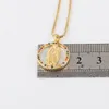 Pendant Necklaces Copper Vintage Carved Coin Necklace For Women Fashion Gold Color Shell Virgin Mary Long Boho Jewelry Box Chain