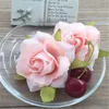 Decoratieve bloemen kransen 10 stks 7cm kunstmatige zijde roos bruiloft decoratie bloemkoppen collage diy vaartuigen simulatie krans