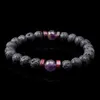 Energy Healing Natural Lava Stone Bead Handmade Strands Charm Bracelets For Women Men Party Club Decor Yoga Jewelry