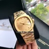 Neue 40mm 5711 1 Sportuhren Miyota 8215 Automatik Herrenuhr strukturiertes Zifferblatt 18K Goldgehäuse Edelstahlarmband Herren Wristwat273E