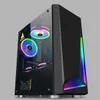 Hartowany szklany płyta boczna Case Gaming Case Matx / MITX USB3.0 Obsługa 120 mm chłodzenie wody - czarny