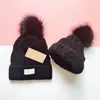 5 Colors Fashion Women Knitted Caps With Inner Fine Hair Warm And Soft Beanies Brand Crochet Hats 130g Tag Wholesale