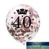 5 stks 12 inch confetti ballonnen latex rose gouden verjaardag ballonnen 18 21 30 40 50 jaar oude jubileum bruiloft decoraties