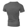 T-shirt da palestra per uomo T-shirt da uomo sexy con fasciatura scava fuori bianca T-shirt a maniche corte da uomo con scollo a V M-3XL