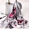 100% czystej kobiety luksusowe marki Naturalne prawdziwe jedwabne długie szaliki szale i okłady Bufandas Drukowane Headscarf Foulard Femme