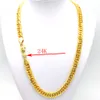 Thai Baht Solid 24 K Stamp Gold Chain Authentic Finish Halsband Tunga smycken 10mm tjock Tall Cuban Curb Link1090268