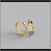 & Hie Drop Delivery 2021 Real 925 Sterling Sier Irregular Round Hoop Earrings For Fashion Women Classic Fine Jewelry 18K Gold Aessories Gift