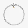 100% 925 Sterling Silver Moments Coeur Fermoir Serpent Chaîne Bracelet Fit Authentique Européenne Dangle Charme Mode Femmes Mariage Fiançailles Bijoux Accessoires