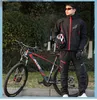 Racingjackor West Cykling Cykelkläder Set Autumn/Winter Thermal Fleece Jacket Pant Rainproakt Reflective Jersey Sportswear