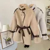 Vizon Coat Kış Ceket Moda Kısa Kürk Ceket Seti Tam Sahte Kürk Kadın 211110