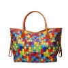 Puzzel Jigsaw Duffel Bag Domil BLANKS Groothandel regenboogcanvas eindeloze tote grote capaciteit buitenreistassen westerse stijl draagt ​​portemonnee Domil1851