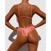 Quasten Fransen Bikini Frauen Badeanzug Tanga High Cut Bademode Sexy Monokini Bein Mini 210629